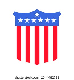 Vector illustration of emblem from the collection of American flag-themed icons. A celebration of American culture and identity. Independence Day celebrations, a decorative element in an