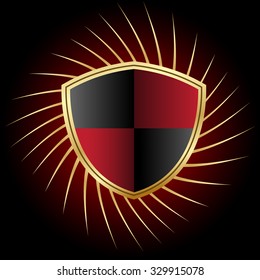 Vector illustration of emblem gold border
