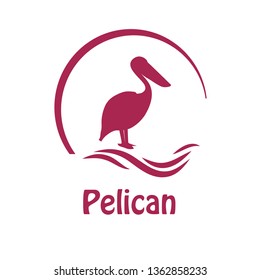 vector illustration emblem of pelican