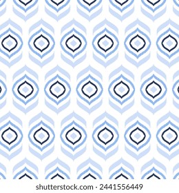 Vector illustration. embroidery style. Art print of Ikat Seamless Pattern Design for background, carpet, wallpaper, clothing, wrapping, Batik, fabric.