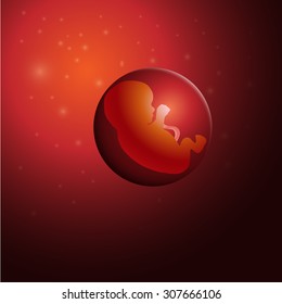 vector illustration of embryo, germ design, baby, fetus concept, nucleus, life