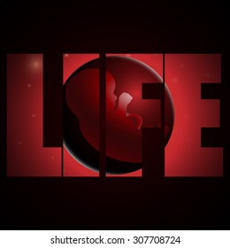vector illustration of embryo, germ design, baby, fetus concept, nucleus, life, logo, life logo