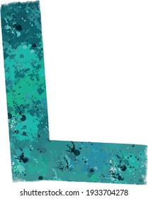 vector illustration of emerald letter L