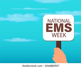 Vector Illustration Of Emergency Medical Services Week Or EMS Week.