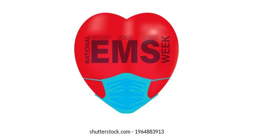 Vector Illustration Of Emergency Medical Services Week Or EMS Week.