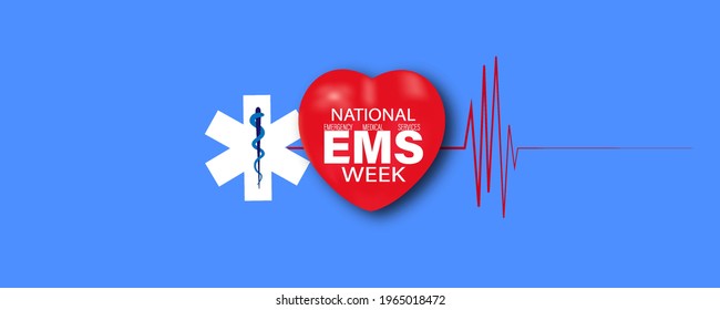 Vector Illustration Of Emergency Medical Services Week Or EMS Week.