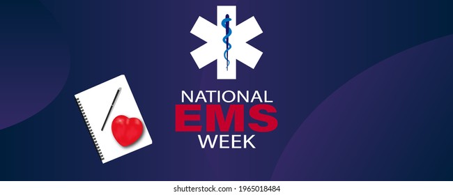 Vector Illustration Of Emergency Medical Services Week Or EMS Week.