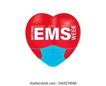 Vector Illustration Of Emergency Medical Services Week Or EMS Week.