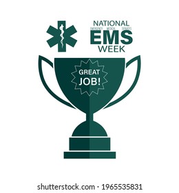 Vector Illustration Of Emergency Medical Services Week Or EMS Week.