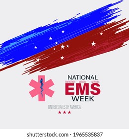 Vector Illustration Of Emergency Medical Services Week Or EMS Week.