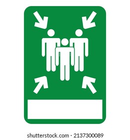 ilustración vectorial del icono del lugar de emergencia, punto de reunión de emergencia