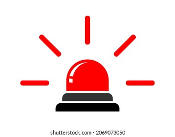 Vector illustration of emergency siren icon in flat style on white background.