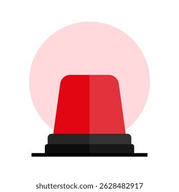 vector illustration of emergency siren icon in flat style, warning sign, police alarm, ambulance alarm  