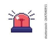Vector Illustration of Emergency Siren with Pixel Art Design, perfect for game assets themed designs