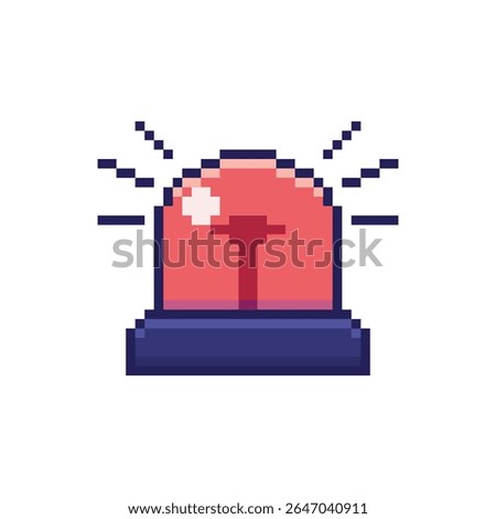Vector Illustration of Emergency Siren with Pixel Art Design, perfect for game assets themed designs