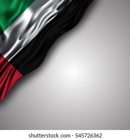 vector illustration of emirate waving silky flag isolated on gray background, can be used in many topic like national day, independence day