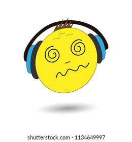 Vector illustration emoji. Banner with emoji. Crazy emotion, dizzy emotion. Cartoon print. Modern design for the fabric. T-shirt graphics for kids.