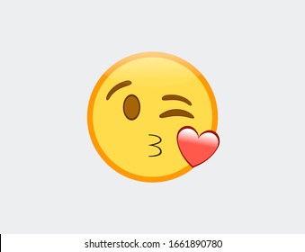 Vector illustration of emoji Face Blowing a Kiss