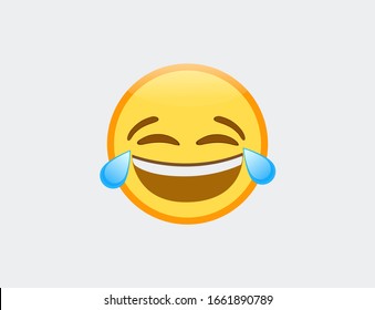 Vector Illustration Of Emoji Face With Tears Of Joy