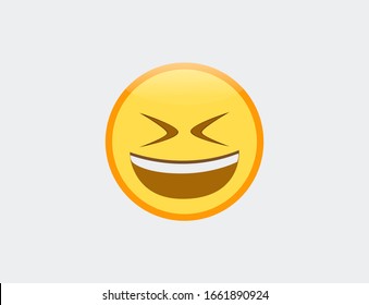 Vector illustration of emoji Grinning Squinting Face