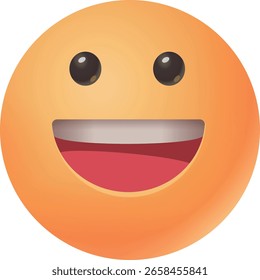 Vector Illustration Emoji Icon 3d face big smile