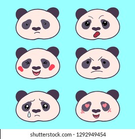 Vector illustration . Emoji Panda.