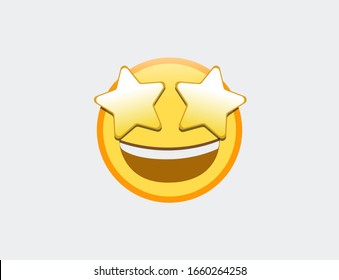 Vector Illustration Of Emoji Star Struck