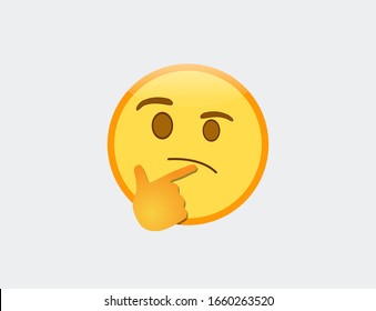 Vector illustration of emoji thinking face