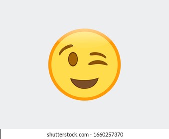 Vector illustration of emoji winking face