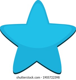 Vector illustration of emoticon of a blue star