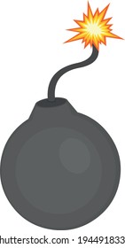 Vector illustration of emoticon of a bomb