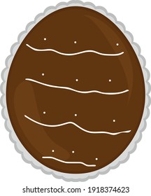 Vector illustration of emoticon of a chocolate egg, classic of the Easter celebration