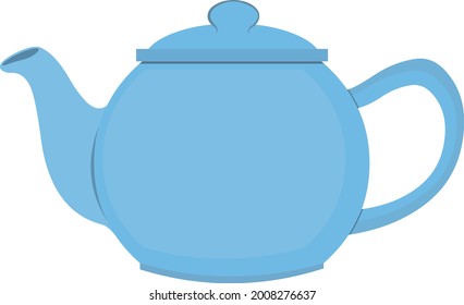 Vector illustration of emoticon a classic teapot of light blue color