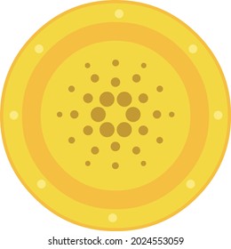 Vector illustration of emoticon of the cryptocurrency  ada or cardano