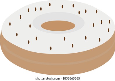 Vector illustration of emoticon of a donut