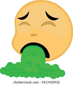 Vektorgrafik eines Emotions, das ein Erbrechen ausweist