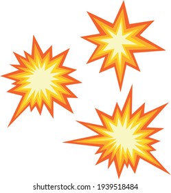 Vector illustration emoticon of explosive collisions