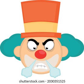 Vektorgrafik des Gefühls eines Clown-Zeichentrick mit einem Hut