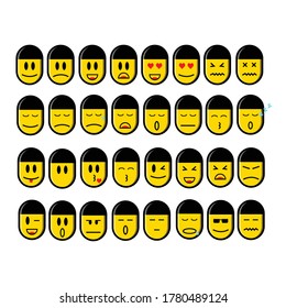 vector illustration of emoticon face expression on a white background