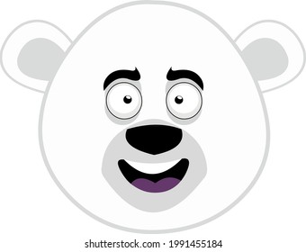 Vector illustration of emoticon of the face of a polar bear