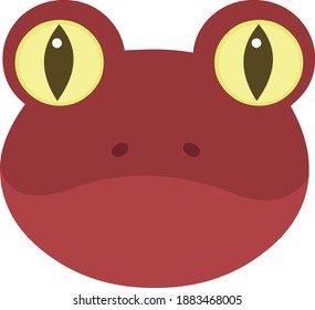 Vector illustration of emoticon of the face of a red frog