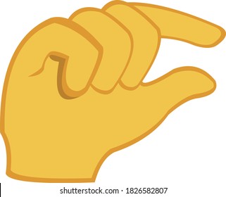 ilustración vectorial del emoticono de una mano con un gesto de cantidad