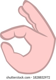 Vector illustration emoticon of hand gesture, concept all good