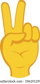 Vektorgrafik der Emotik der Hand, die das Symbol der Liebe und des Friedens