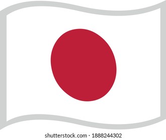 Vector illustration of emoticon of japan flag