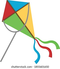 Vector illustration of emoticon of a kite