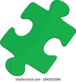 Vector illustration of emoticon of one piece of puzzle