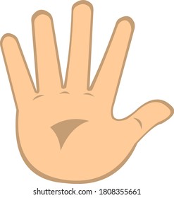 Vector illustration of emoticon of the palm of a hand