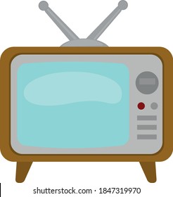 Vector illustration of an emoticon of a retro television

