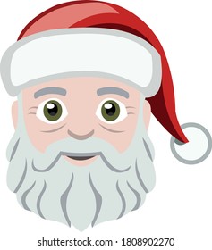 Vector illustration of emoticon of santa claus face